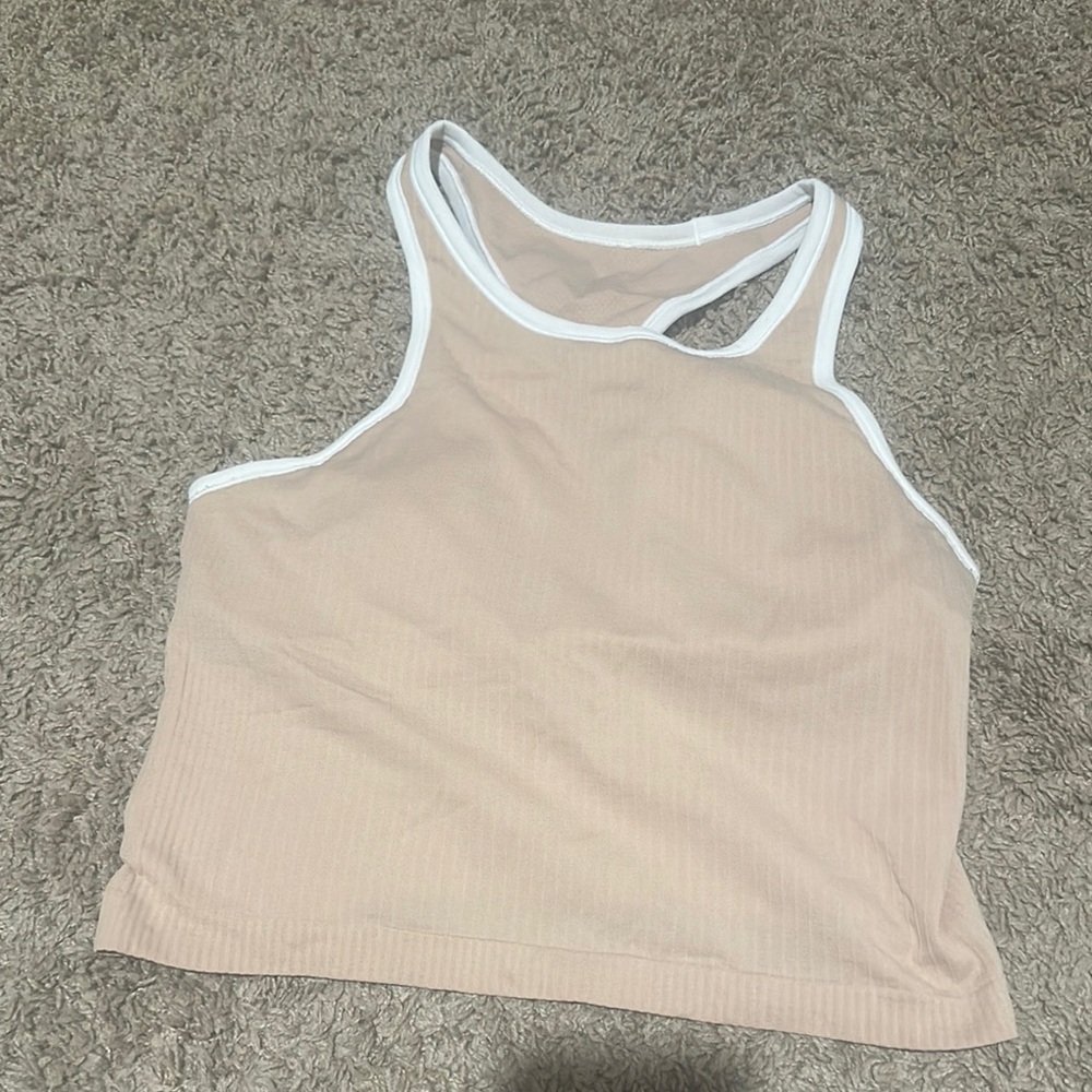 Lululemon Beige Tank with White Accents